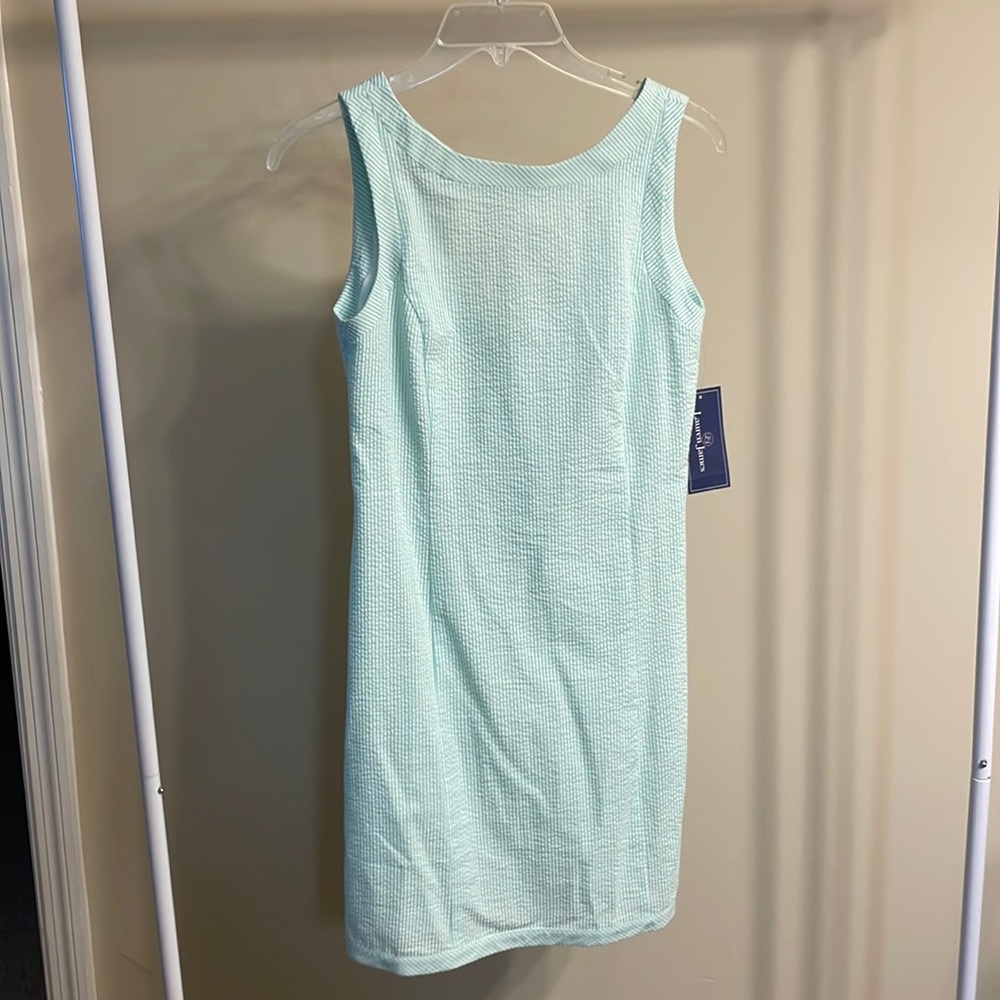 Lauren James Harper Stripe Mint Seersucker Dress XS